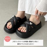 ワンポイントハート厚底クロスベルトサンダル | Outfitter lab | 詳細画像2