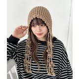 ベージュ | ポンポン付きフードニットキャップ | Outfitter lab