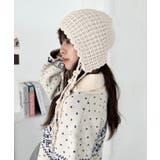 アイボリー | ポンポン付きフードニットキャップ | Outfitter lab