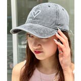 ブラック | ハート刺繍ピグメントキャップ | Outfitter lab