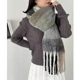 ミント | マルチチェックボリュームフリンジマフラー | Outfitter lab