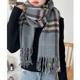 ブルー | シンプルタータンチェックマフラー | Outfitter lab