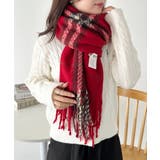 レッド | シンプルタータンチェックマフラー | Outfitter lab