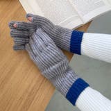 【スマホ対応】リブニットホールタッチバイカラーグローブ手袋 | Outfitter lab | 詳細画像10 