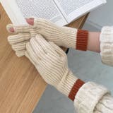 【スマホ対応】リブニットホールタッチバイカラーグローブ手袋 | Outfitter lab | 詳細画像5 