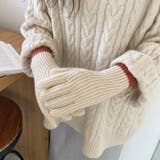 【スマホ対応】リブニットホールタッチバイカラーグローブ手袋 | Outfitter lab | 詳細画像7 