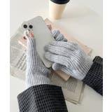 グレー | 【スマホ対応】リブニットホールタッチグローブ手袋 | Outfitter lab