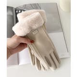 ベージュ | 【スマホ対応】ファー手袋 | Outfitter lab