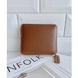 ブラウン | 【5色展開】シンプル無地二つ折りウォレット | Outfitter lab