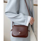 ダークブラウン | フラップフェイクレザーショルダーバッグ | Outfitter lab