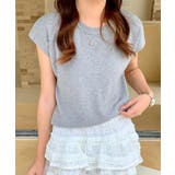 グレー | クルーネックフレンチスリーブ半袖ニット | Outfitter lab