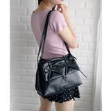 ブラック | ダブルリボンスクエアショルダーバッグ | Outfitter lab
