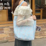 リボンギンガムチェックトートバッグ | Outfitter lab | 詳細画像13