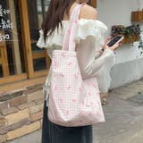 リボンギンガムチェックトートバッグ | Outfitter lab | 詳細画像17