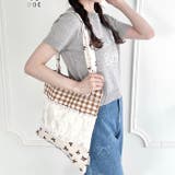 リボンギンガムチェックパターンフリルトート | Outfitter lab | 詳細画像7 