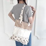 リボンギンガムチェックパターンフリルトート | Outfitter lab | 詳細画像8 