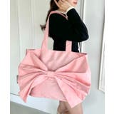 ピンク | ファスナー開閉リボントートバッグ【大容量】 | Outfitter lab