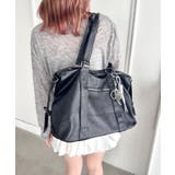 ブラック | サイドベルトPUレザーボストンバッグ | Outfitter lab