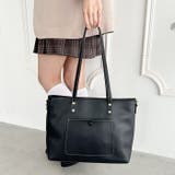 【A4収納/自立/ジッパー開閉】仕切りポケットPUトートバッグ | Outfitter lab | 詳細画像10 