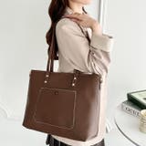 【A4収納/自立/ジッパー開閉】仕切りポケットPUトートバッグ | Outfitter lab | 詳細画像12 