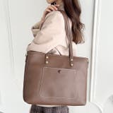 【A4収納/自立/ジッパー開閉】仕切りポケットPUトートバッグ | Outfitter lab | 詳細画像14 
