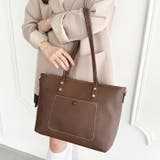 【A4収納/自立/ジッパー開閉】仕切りポケットPUトートバッグ | Outfitter lab | 詳細画像16 