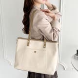 【A4収納/自立/ジッパー開閉】仕切りポケットPUトートバッグ | Outfitter lab | 詳細画像18 