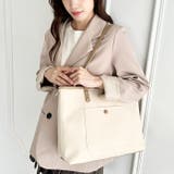 【A4収納/自立/ジッパー開閉】仕切りポケットPUトートバッグ | Outfitter lab | 詳細画像19 