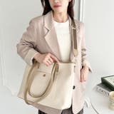 【A4収納/自立/ジッパー開閉】仕切りポケットPUトートバッグ | Outfitter lab | 詳細画像21 