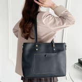 【A4収納/自立/ジッパー開閉】仕切りポケットPUトートバッグ | Outfitter lab | 詳細画像6 