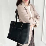 【A4収納/自立/ジッパー開閉】仕切りポケットPUトートバッグ | Outfitter lab | 詳細画像7 