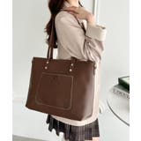 ブラウン | 【A4収納/自立/ジッパー開閉】仕切りポケットPUトートバッグ | Outfitter lab