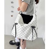 ホワイト | ドット柄2WAYリボンショルダーバッグ | Outfitter lab