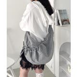 グレー | チェックリボンショルダーバッグ | Outfitter lab