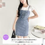 レースアップデニムミニキャミワンピース | Outfitter lab | 詳細画像2