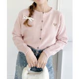 ピンク | ワンポイントくま刺繍カーディガン | Outfitter lab