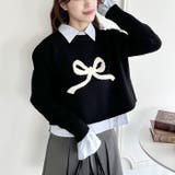 リボンジャガードニットトップス | Outfitter lab | 詳細画像7 