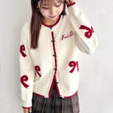リボンジャガードバイカラーニットカーディガン | Outfitter lab | 詳細画像5 