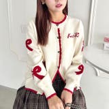 リボンジャガードバイカラーニットカーディガン | Outfitter lab | 詳細画像8 