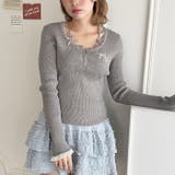 リボン刺繍レーストリムリブトップス | Outfitter lab | 詳細画像18 