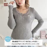 リボン刺繍レーストリムリブトップス | Outfitter lab | 詳細画像2 