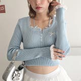 リボン刺繍レーストリムリブトップス | Outfitter lab | 詳細画像23 