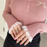 リボン刺繍レーストリムリブトップス | Outfitter lab | 詳細画像30 