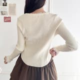 リボン刺繍レーストリムリブトップス | Outfitter lab | 詳細画像8 