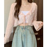 ピンク | フラワーフリルシアーボレロカーディガン | Outfitter lab