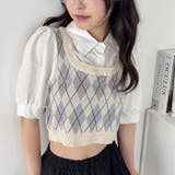 アーガイルベストドッキングシャツブラウス | Outfitter lab | 詳細画像5