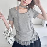 レースチョーカー付き裾フリルトップス | Outfitter lab | 詳細画像10