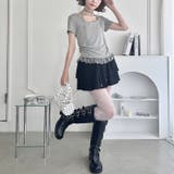 レースチョーカー付き裾フリルトップス | Outfitter lab | 詳細画像14