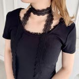 レースチョーカー付き裾フリルトップス | Outfitter lab | 詳細画像17