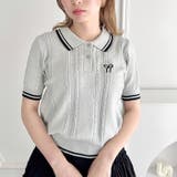 リボン刺繍ケーブルポロニット | Outfitter lab | 詳細画像10